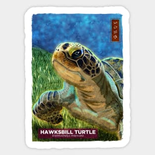 Hawksbill Turtle - White Sticker